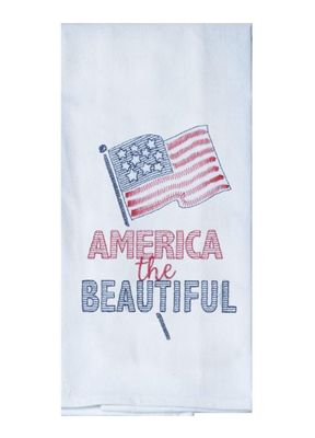 AMERICA THE BEAUTIFUL EMROIDERED FLOUR SACK TOWEL - R6523