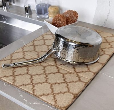 TRELLIS REVERSIBLE DRYING MAT - BISCOTTI(TAN) - 90639