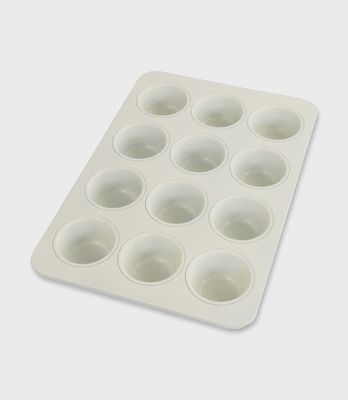 KG CREAM CERAMIC N/S 12-CUP MUFFIN PAN - 1200MF-VAN