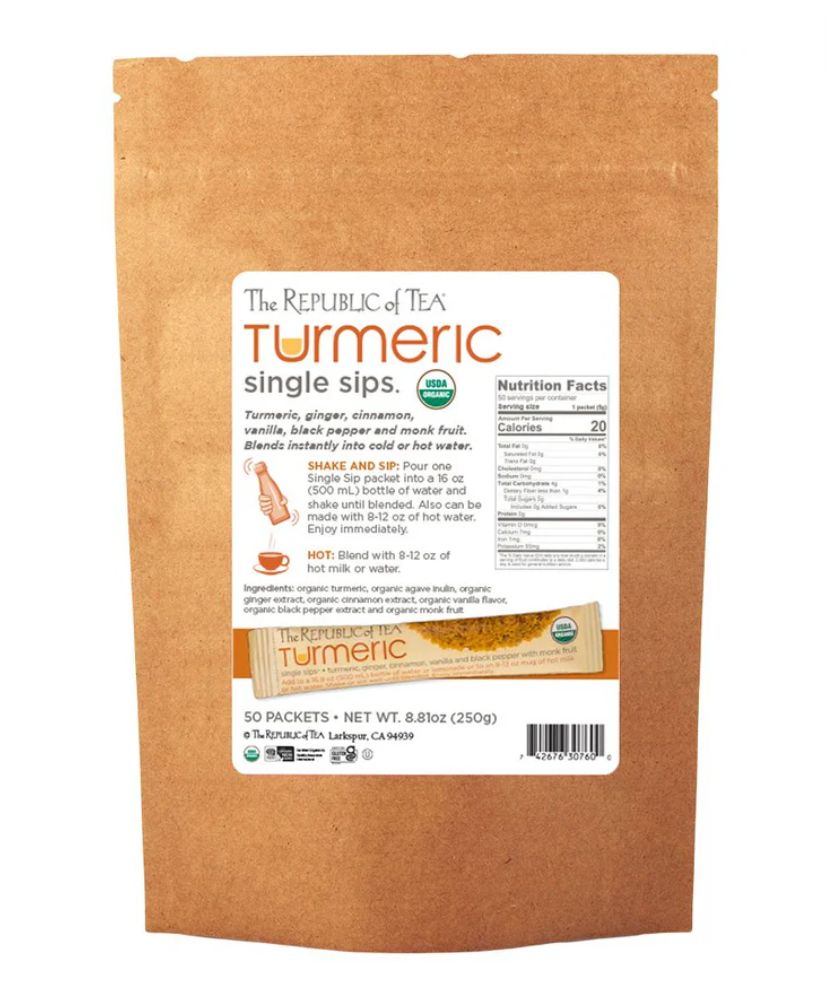 BULK ORGANIC TURMERIC SINGLE SIPS (50CT) - 30760