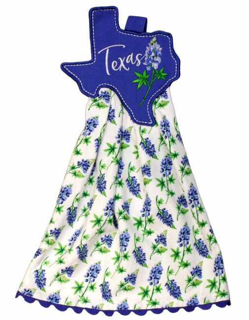 TEXAS BLUEBONNETS HANG-UP TOWEL - R8166