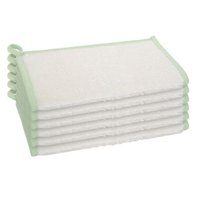 OGGI SET/6 WHITE/SAGE BAMBOU KITCHEN CLOTHS - 8882.11