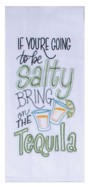 SALTY TEQUILA EMBROIDERED FLOUR SACK TOWEL - R7830