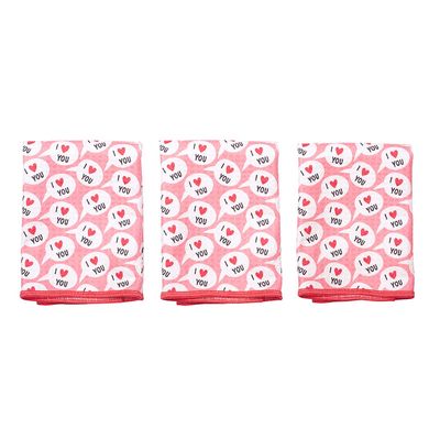 PINK HEART MIGHTY MINI TOWEL SET/3 - HEART MM PNK