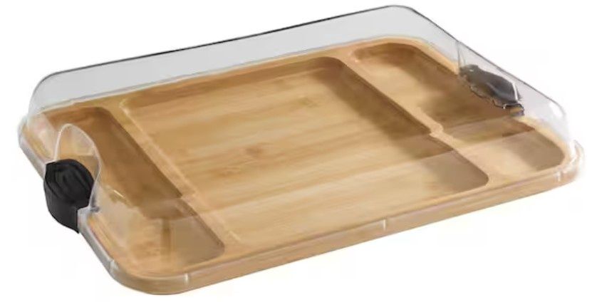 FW 11"x14" BLACK LOCKS 3-WELL DIVIDED BAMBOO BUILD-A-BOARD - 5317650