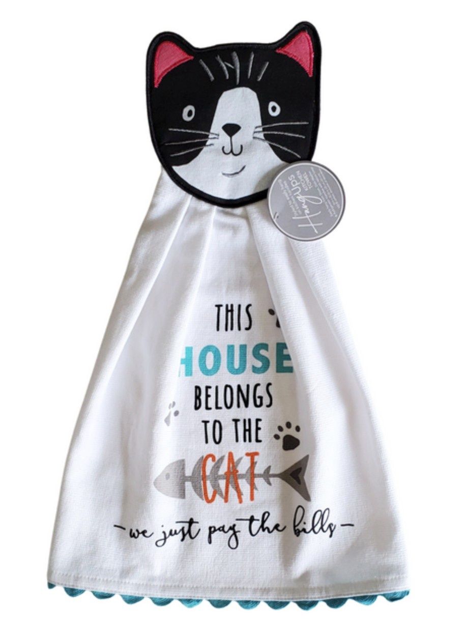 CAT HOUSE HANG-UP TOWEL - R8062