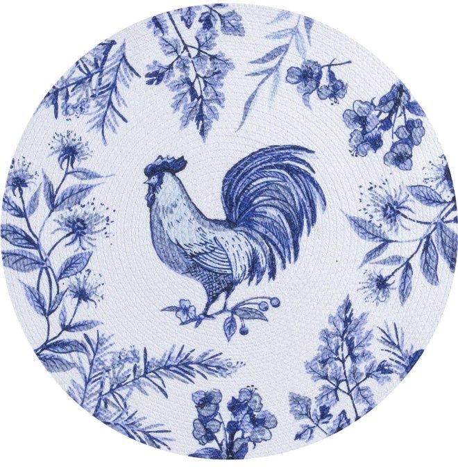 BLUE ROOSTER BRAIDED ROUND PLACEMAT - R6864