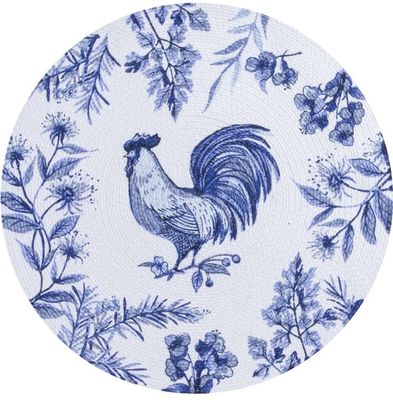 BLUE ROOSTER BRAIDED ROUND PLACEMAT - R6864