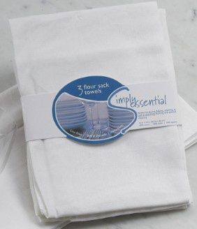 WHITE 26"x26" FLOUR SACK TOWELS SET/3 - F1650