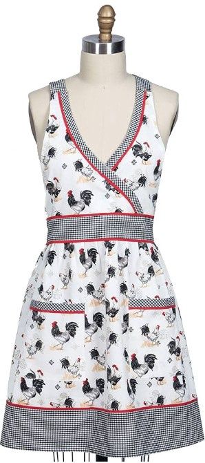COUNTRY SIDE ROOSTER ADULT HOSTEST APRON - R8021