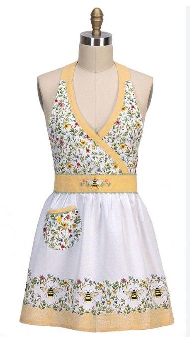 BEE FLORAL ADULT HOSTEST APRON - R8421