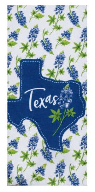 TEXAS BLUEBONNETS DP TERRY TOWEL - R8160