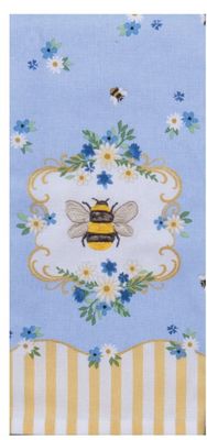 BLUE BEE EMBROIDERED TEA TOWEL - R8497