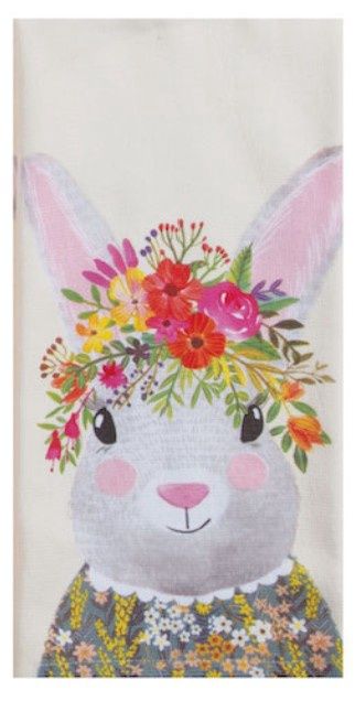FLOWER RABBIT DUAL PURPOSE TERRY TOWEL - R8587