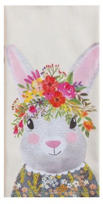 FLOWER RABBIT DUAL PURPOSE TERRY TOWEL - R8587