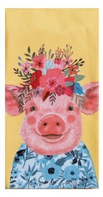 FLOWER PIG DUAL PURPOSE TERRY TOWEL - R8586