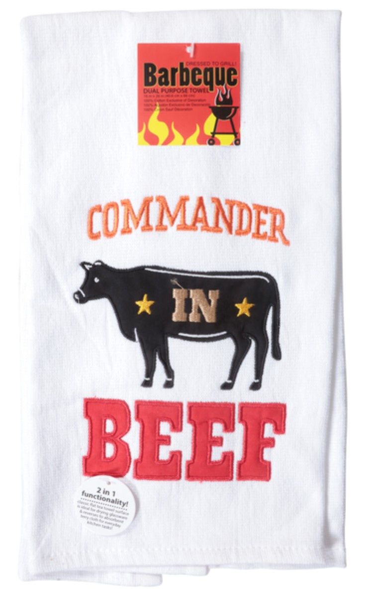 COMMANDER IN BEEF EMBROIDERED DUAL PURPOSE TOWEL - R8083