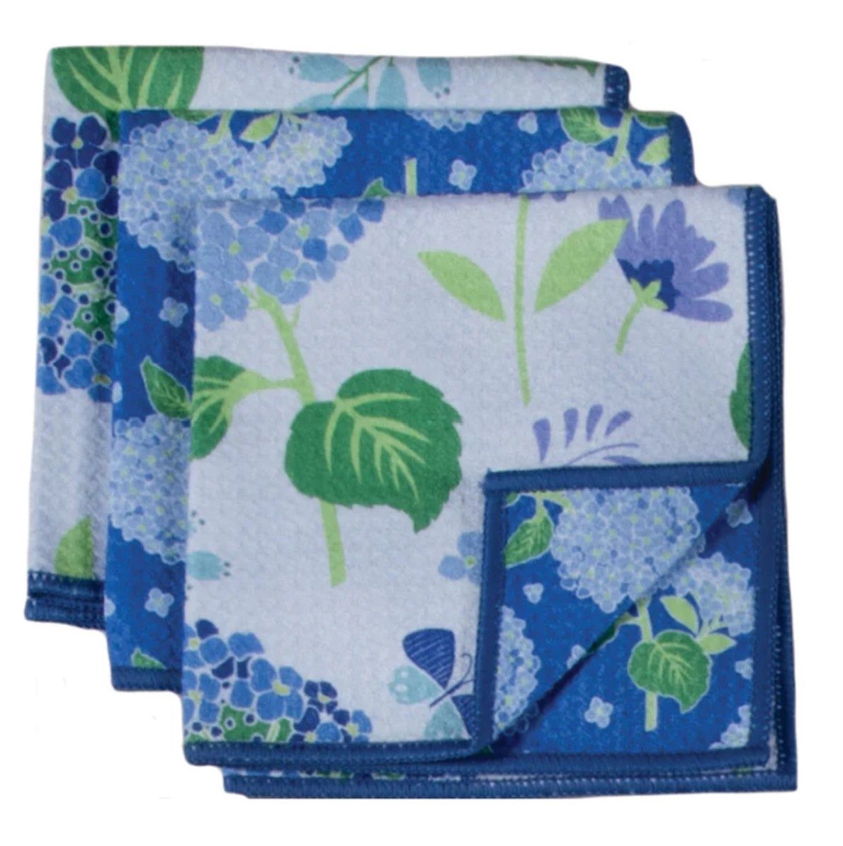 BLUE HYDRANGEA ECO EARTH CLOTHS SET/3 - R8619