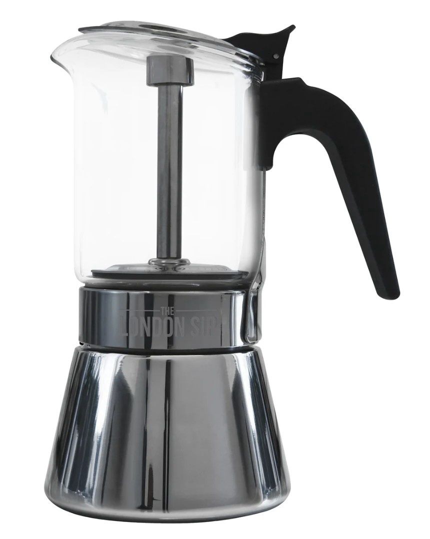 LONDON SIP S/S &amp; GLASS ESPRESSO MAKER (6-CUP) - EM6G
