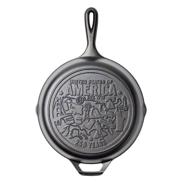 10.25" USA ICONS SEASONED CAST IRON SKILLET - L8SKA250