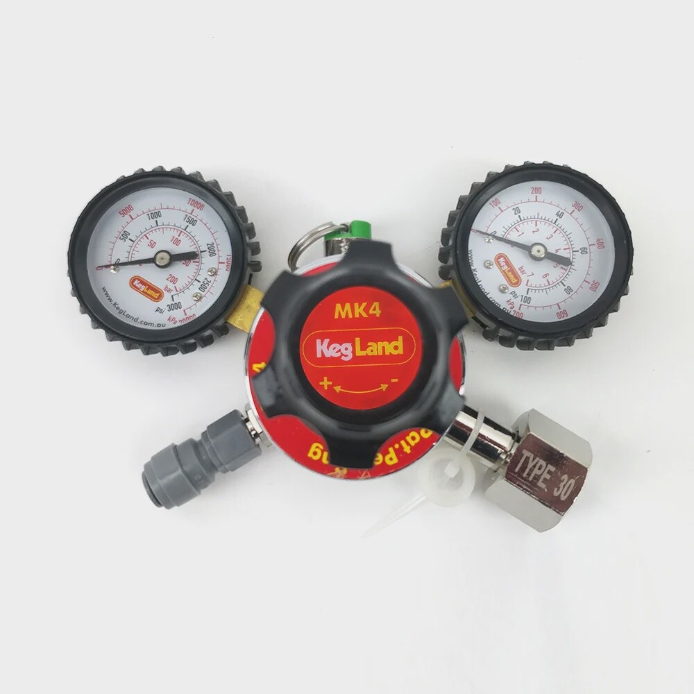 CO2 Gas Regulator MK4 Dual Gauge Multi Gas - Type 30 (includes 8mm x FFL duotight)