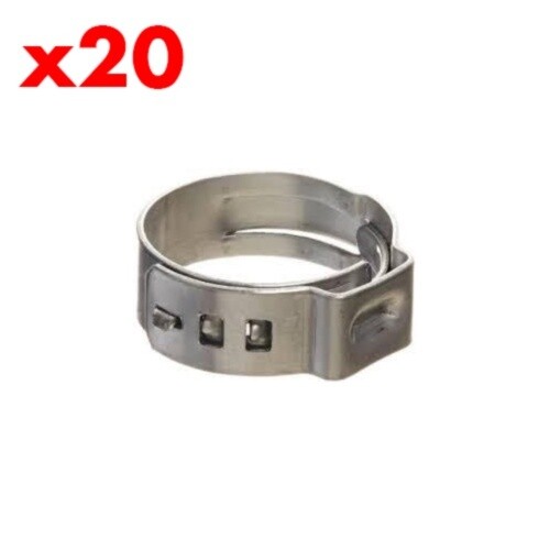 Stainless Stepless Clamp 9.5mm (suit 6-8mm OD) - 10 Pack