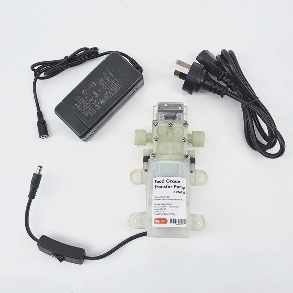 Super Sucker 1/2 Inch BSP Self Priming Siphon Transfer Diaphragm Pump &amp; Transformer