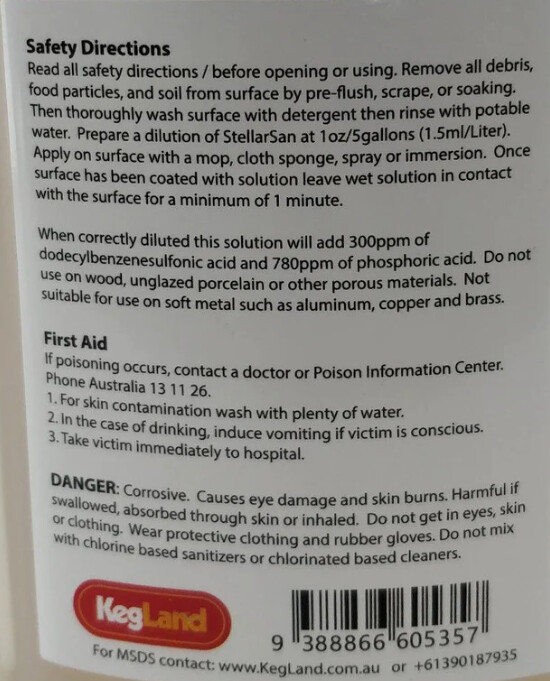 Stellarsan - Foaming Sanitiser - No Rinse