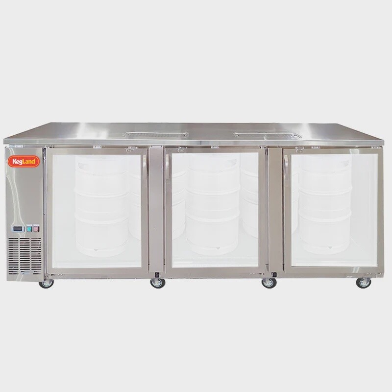 Grand Deluxe 3 Stainless Steel - Three Glass Door Kegerator