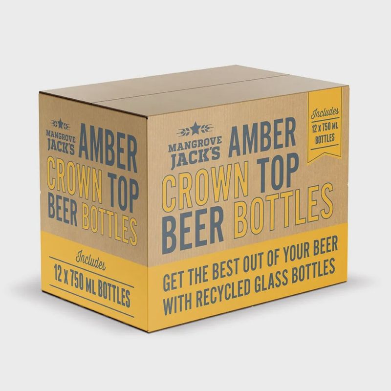 Mangrove Jack’s Crown Top Bottle 750ml Amber – Case 12