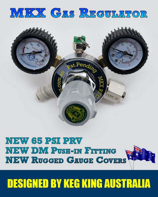 CO2 Gas Regulator MKX Dual Gauge Multi Gas - Type 30