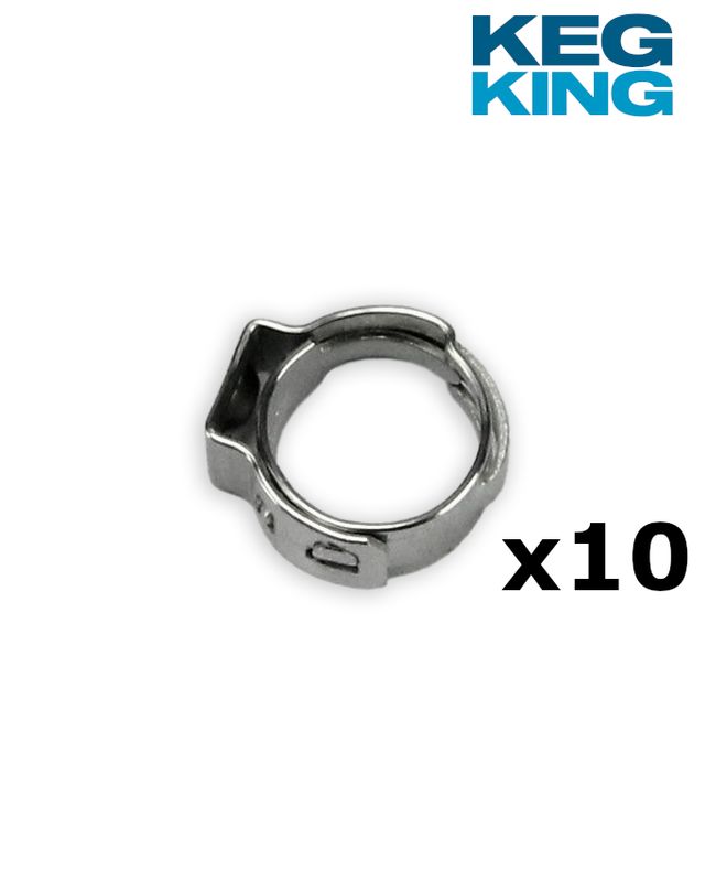 Stainless Stepless Clamps 10.5mm (suit 7-10mm OD) - 20 Pack