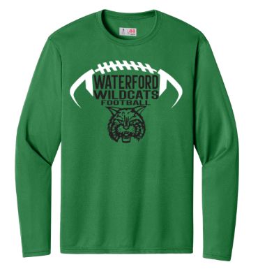 Waterford Football Long Sleeve Green Moisture Wicking T (Adult Only)