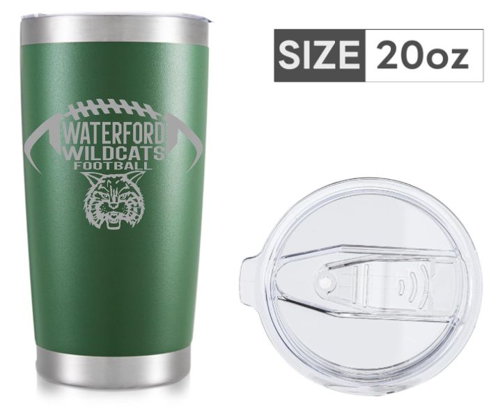 Waterford Football 20oz Laser Engraved Tumbler