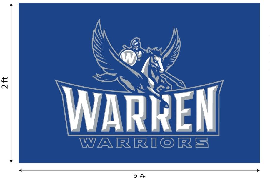Warren Warriors 2&#39;x3&#39; Warren Warriors Flag with Gromets