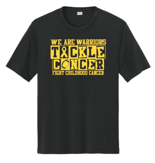 Warren Football Tackle Childhood Cancer Moisture Wick T