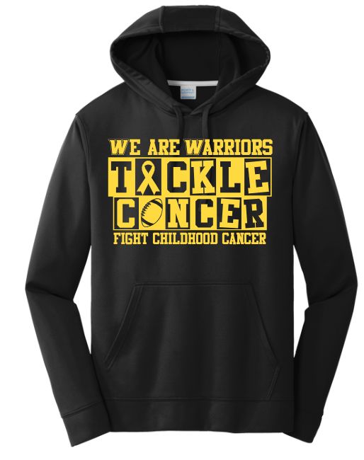 Warren Football Tackle Childhood Cancer Moisture Wick Hoodie