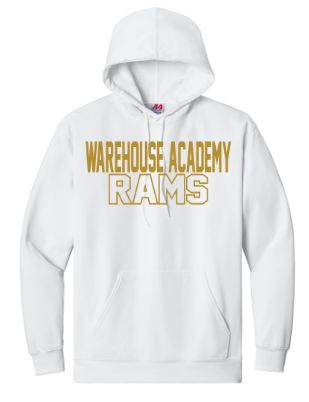 Warehouse Academy Moisture Wick Hooded Sweatshirt Design 2 WHITE