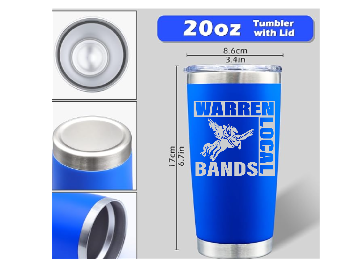 Warren Local Bands Engraved Tumbler Design 1