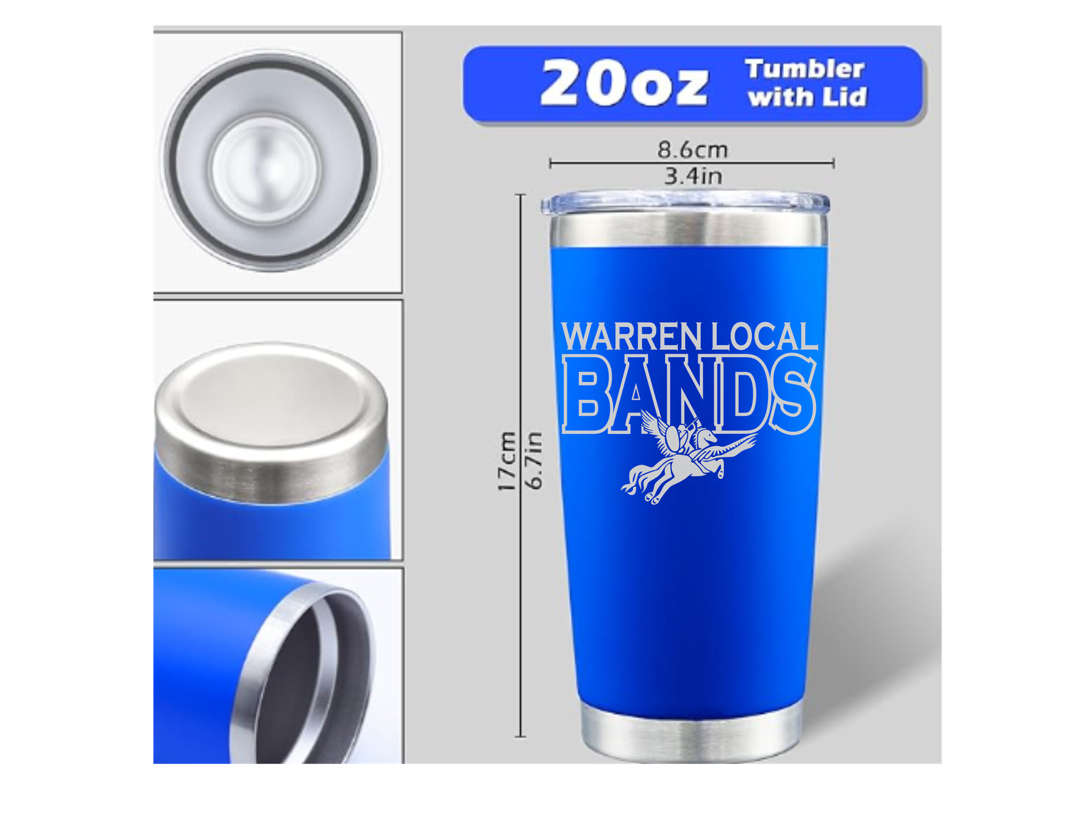 Warren Local Bands Tumbler - Engraved Design 2