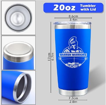 Warren Warriors 20oz Laser Engraved Tumbler - Archery