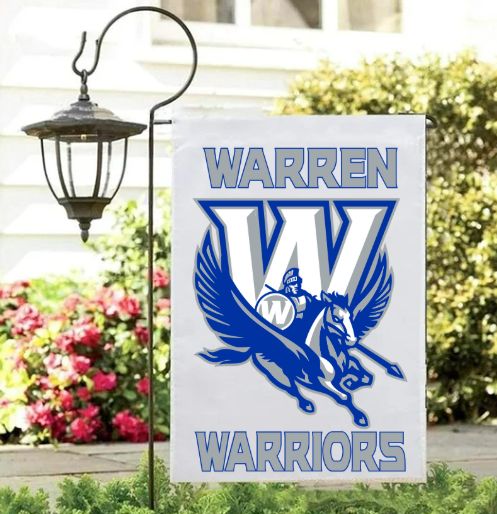 White Warren Warriors Garden Flag
