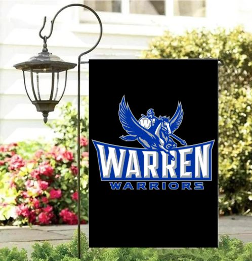 Black Warren Warriors Garden Flag