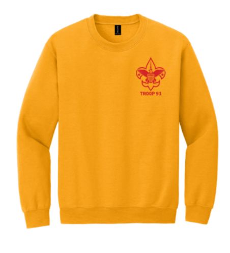 Troop 91 Crewneck Sweatshirt - Gold