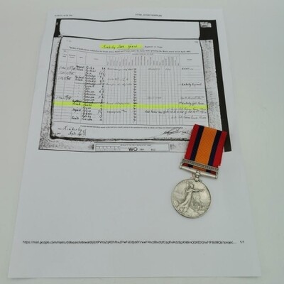 Scarce Boer War Defence of Kimberley QSA Medal issued to Private A. Paulie, Kimberley Town Guard - suspender repaired