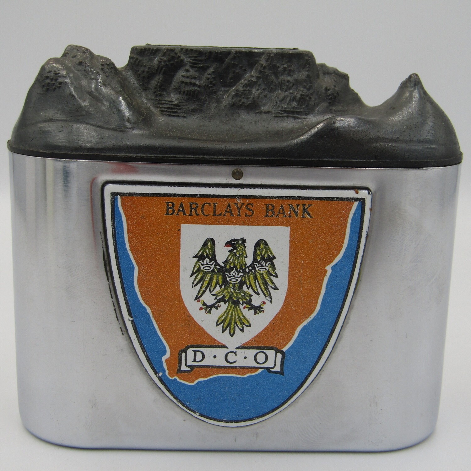 Vintage Barclay Bank Table mounain money box