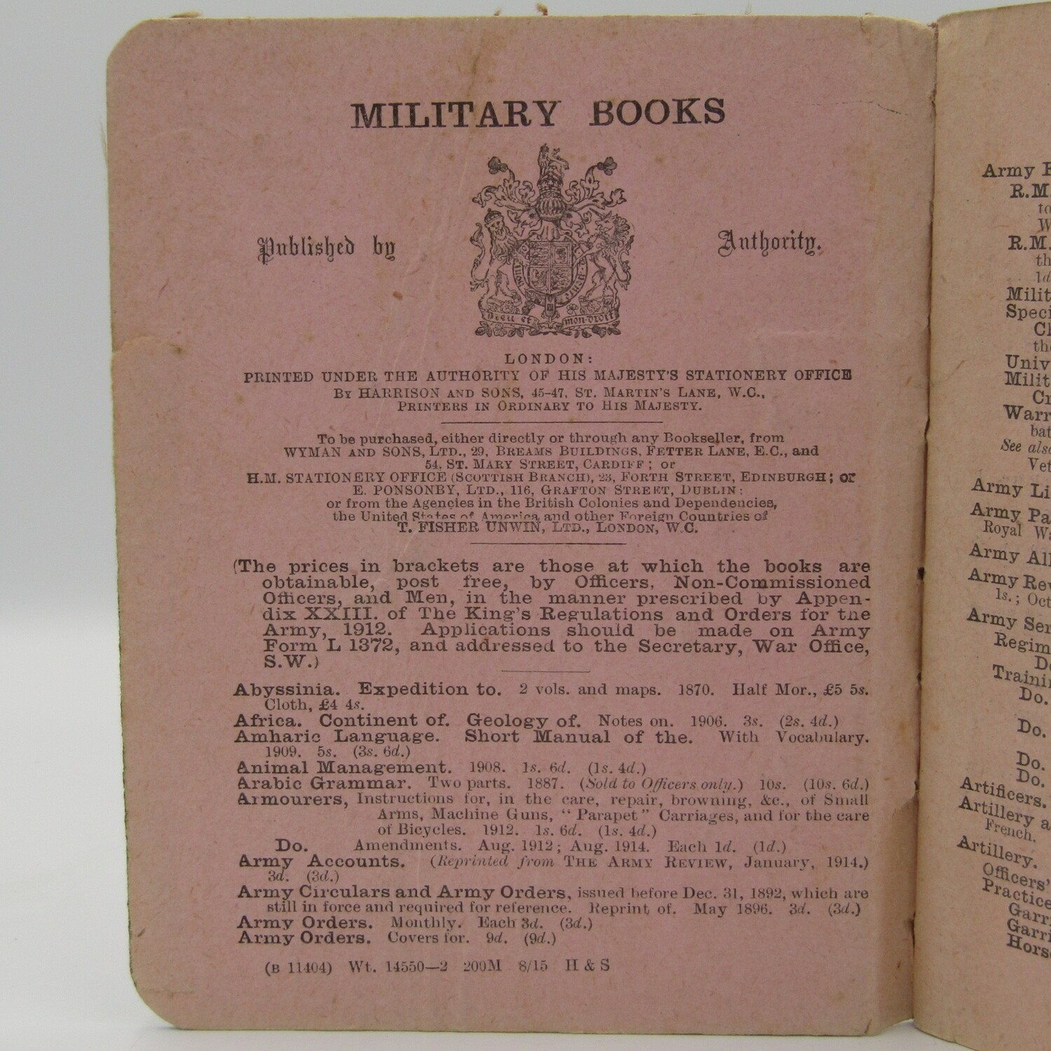 WW1 Signalling training manual in excellentcondition - issued 1915 by the War office