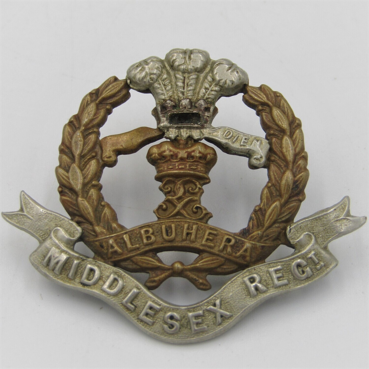 British Middlesex regiment badge with lugs