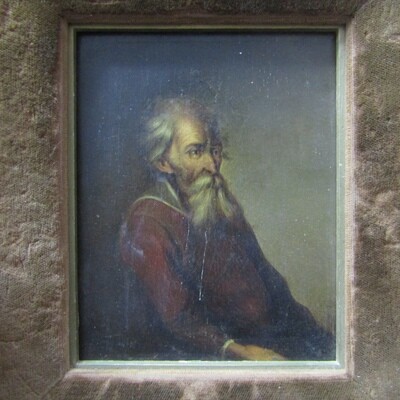 Antique oil on wood painting by Wilhelm Koller (1829 - 1884) with clear coating - some frame damage