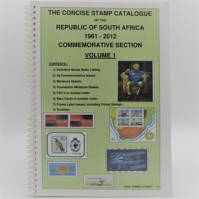 The Concise stamp catalogue of the RSA 1961 - 2012 Volume 1